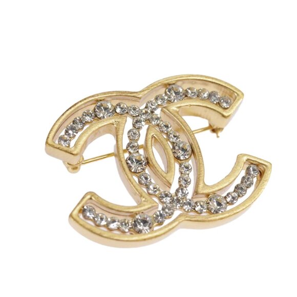 CHANEL Brooch metal Gold Tone CC Auth 101302AV - Picture 1 of 11